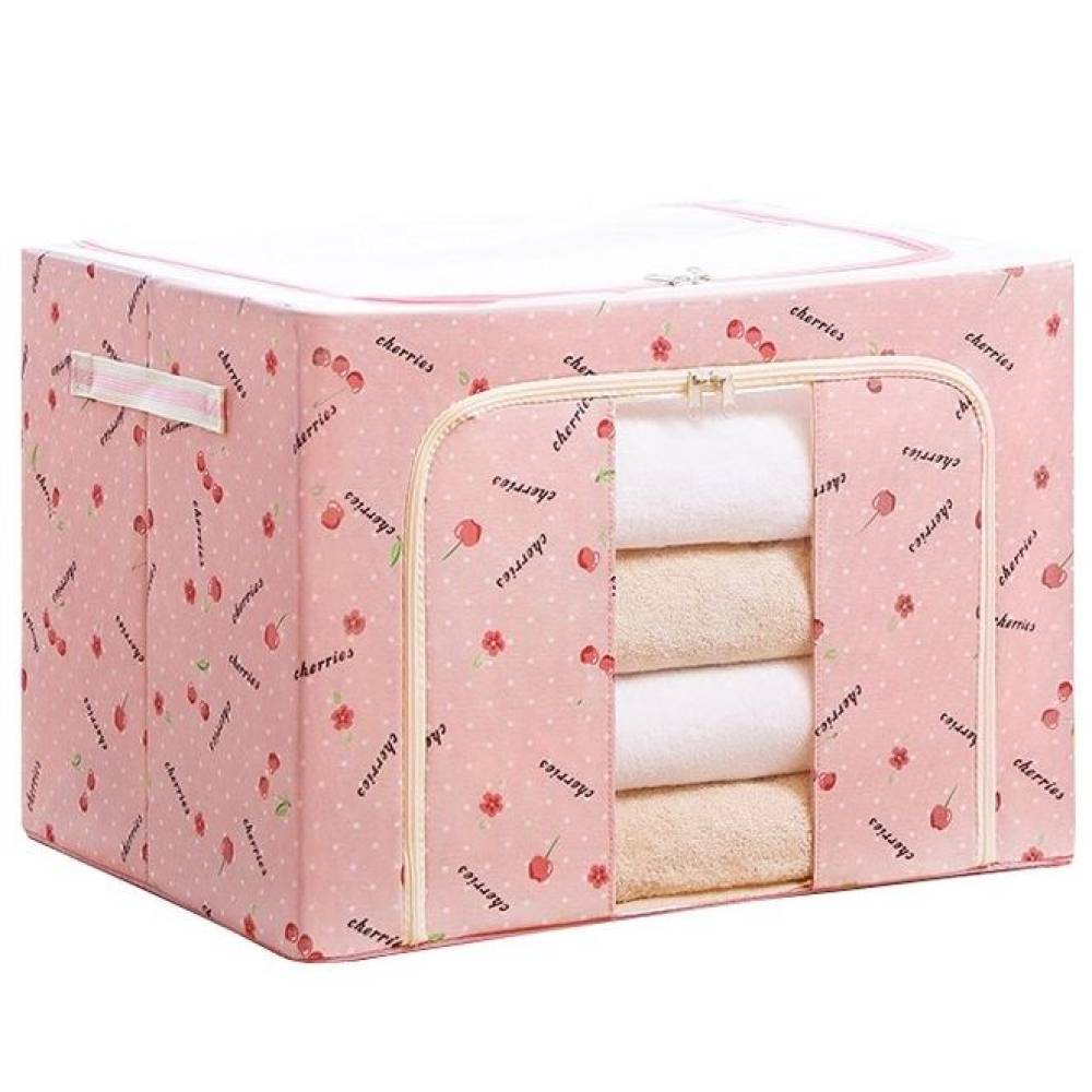 Cutie depozitare 100 litri cu fermoar, cirese roz (pliabila) Cutie depozitare 100 litri cu fermoar, cirese roz (pliabila)