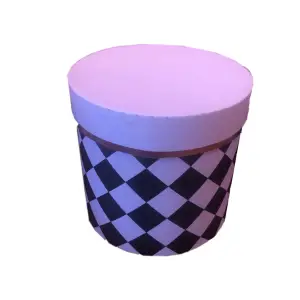 Cutii carton rotunde cu patratele, set 3 buc