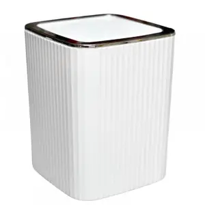 Cos gunoi Alb cu capac batant, Lux