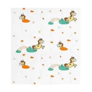 Tapet 3D autoadeziv, 70x77cm, Model Unicorni, Alb, 10buc/set