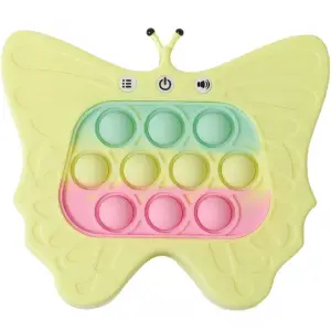 Consola, Joc Interactiv Pop It, 120 nivele, Pentru copii, Model Fluture, Galben