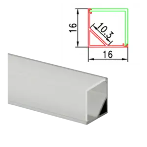 Profil Aluminiu 2m Colt 90 Grade 16x16/10.3mm