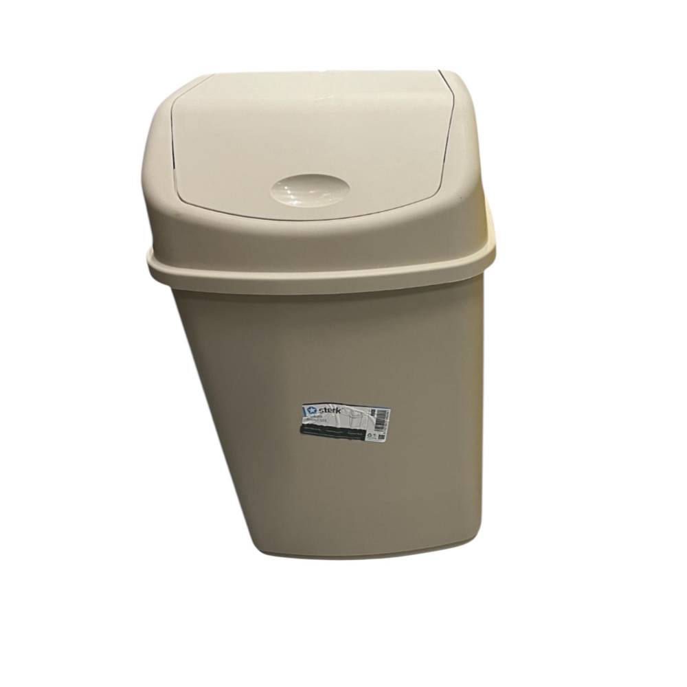 Cos de Gunoi Birou Sterk cu Capac Batant 55L, Bej Cos de Gunoi Birou Sterk cu Capac Batant 55L, Bej