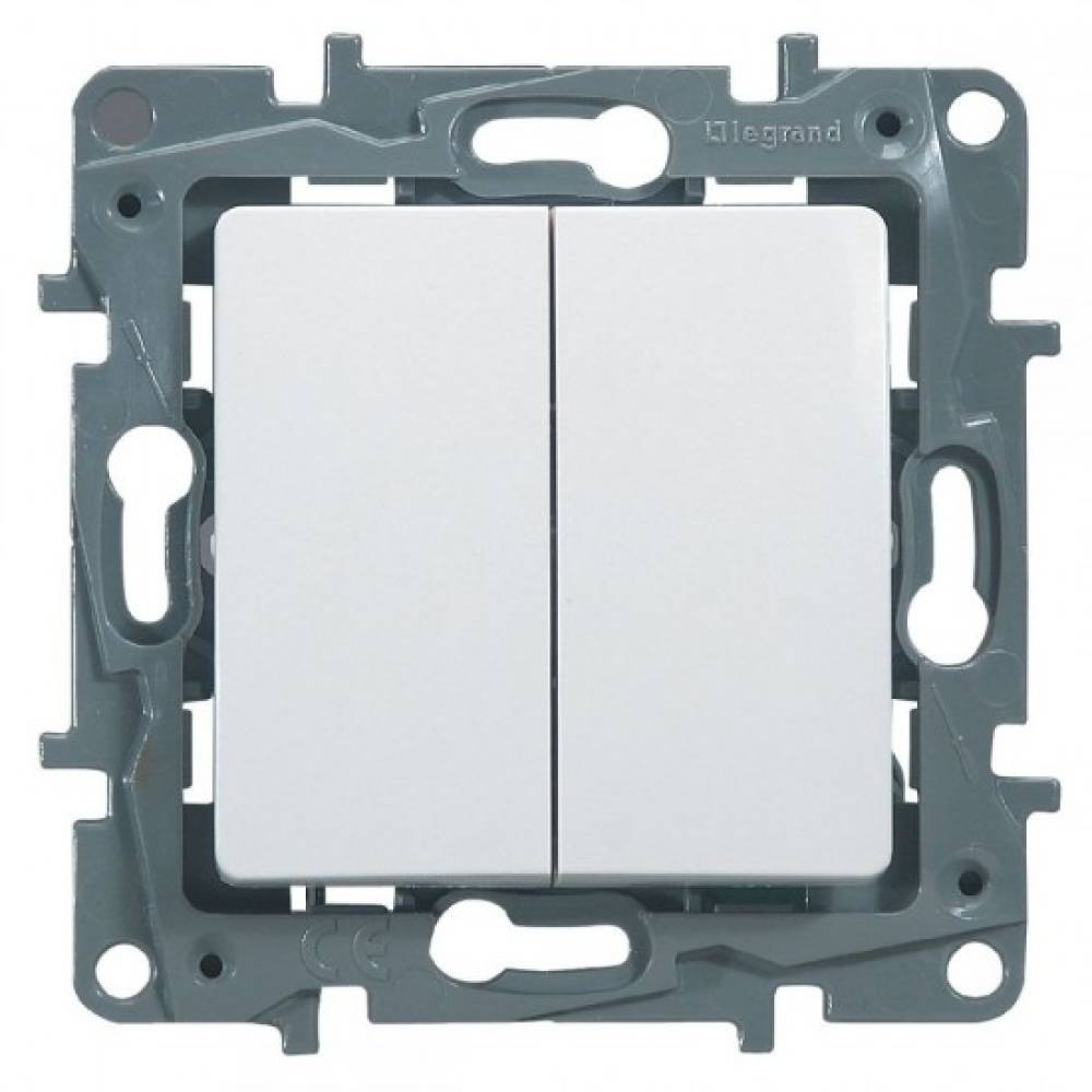 Intrerupator dublu cap scara, 10A Legrand Niloe 664502 - 1 modul Intrerupator dublu cap scara, 10A Legrand Niloe 664502 - 1 modul