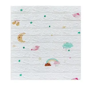 Tapet 3D autoadeziv, 70x77cm, Model Curcubeu, Alb, 10buc/set