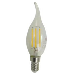 Bec Led Filament Lumanare E14, 4W=45W, 3000K, lumina calda
