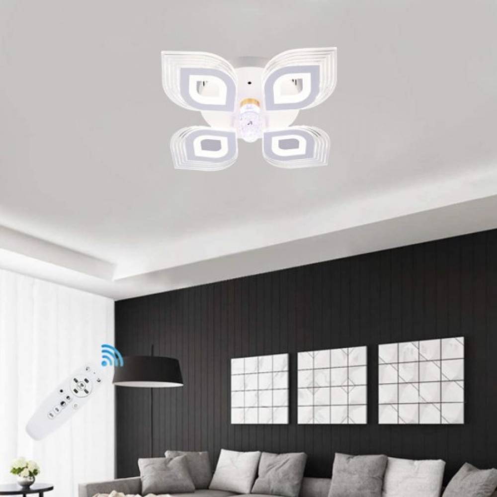 Lustra LED Metis cu telecomanda 90 W , 4 brate 3 culori Lustra LED Metis cu telecomanda 90 W , 4 brate 3 culori