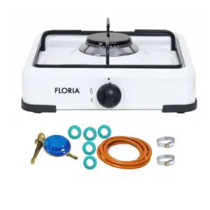 Aragaz cu 1 ochi, Alb, Floria si chit racordare pentru Butelie