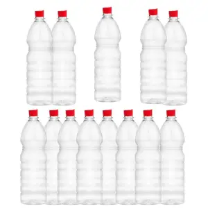 Sticle de plastic cu capac 1 litru, 50 buc (transparente)