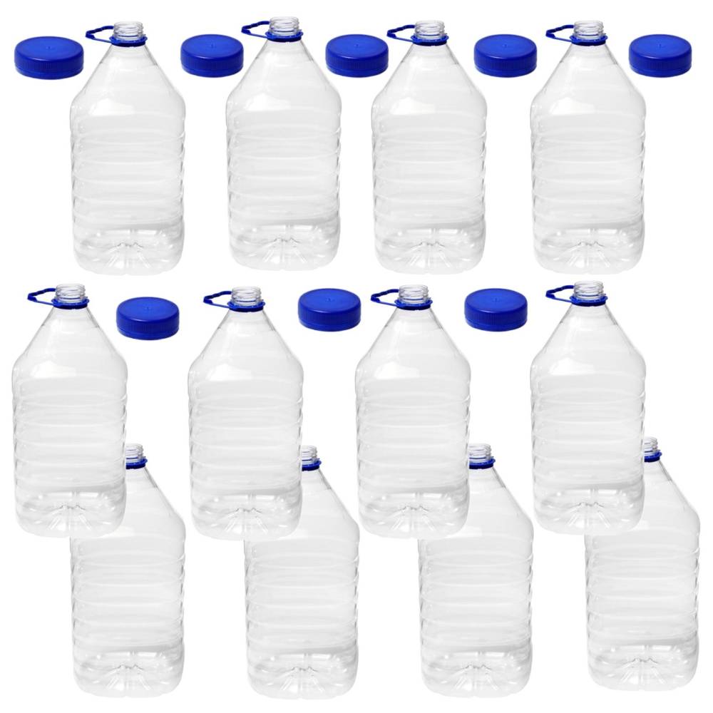 Bidon plastic 5 litri (transparent) cu capac, 12 buc Bidon plastic 5 litri (transparent) cu capac, 12 buc