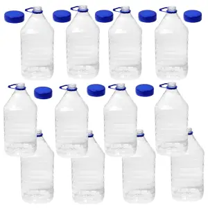 Bidon plastic 5 litri (transparent) cu capac, 12 buc