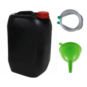 Set canistra benzina 10 litri (industriala) + palnie combustibil + furtun 1.5m