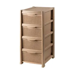 Dulap bucatarie, baie plastic 4 sertare bej perlat