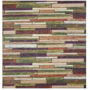 Tapet 3D autoadeziv, 70x77cm, Caramida colorata, 10buc/set