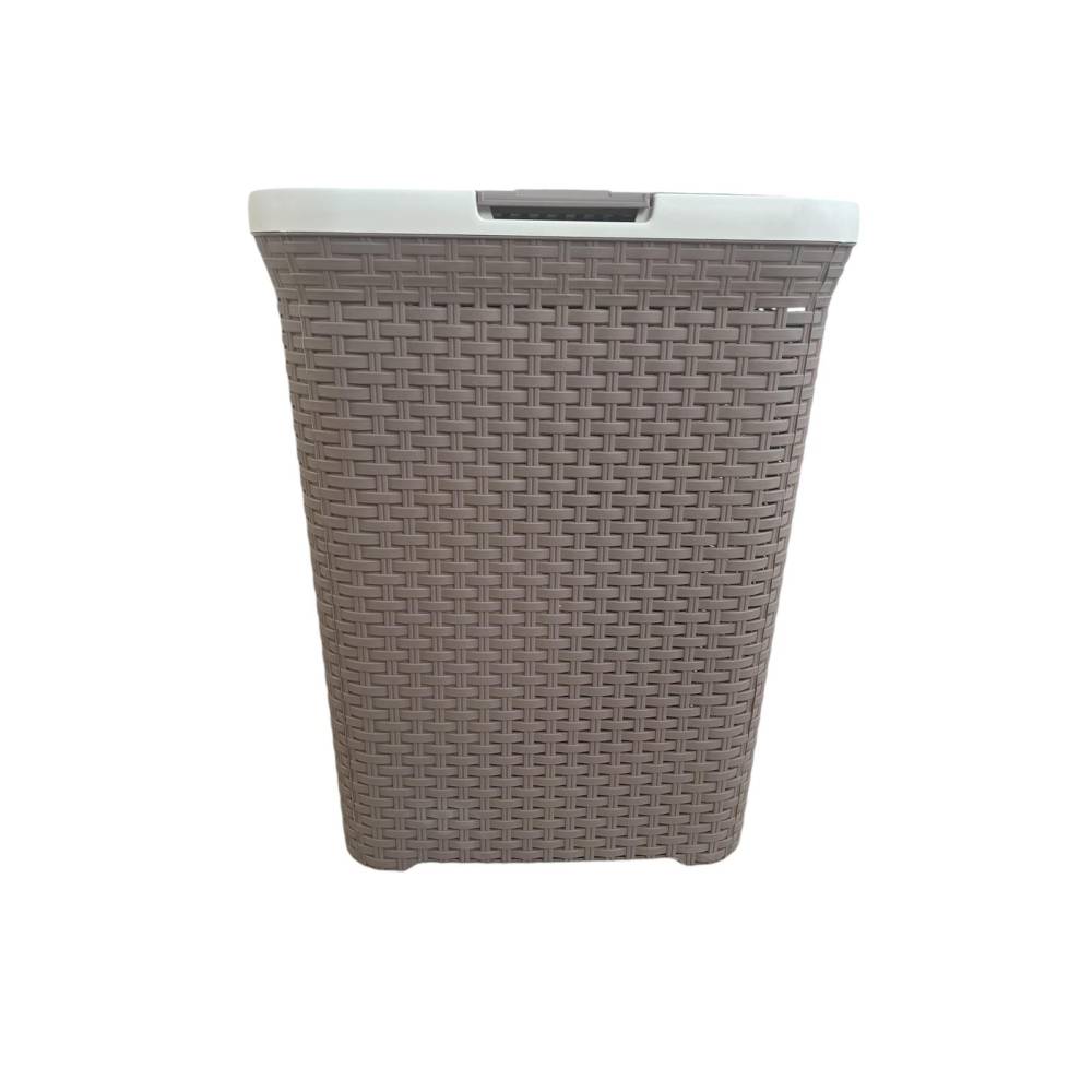 Cos de rufe, plastic ratan, 65 L, Bej 51x46x34cm Cos de rufe, plastic ratan, 65 L, Bej 51x46x34cm