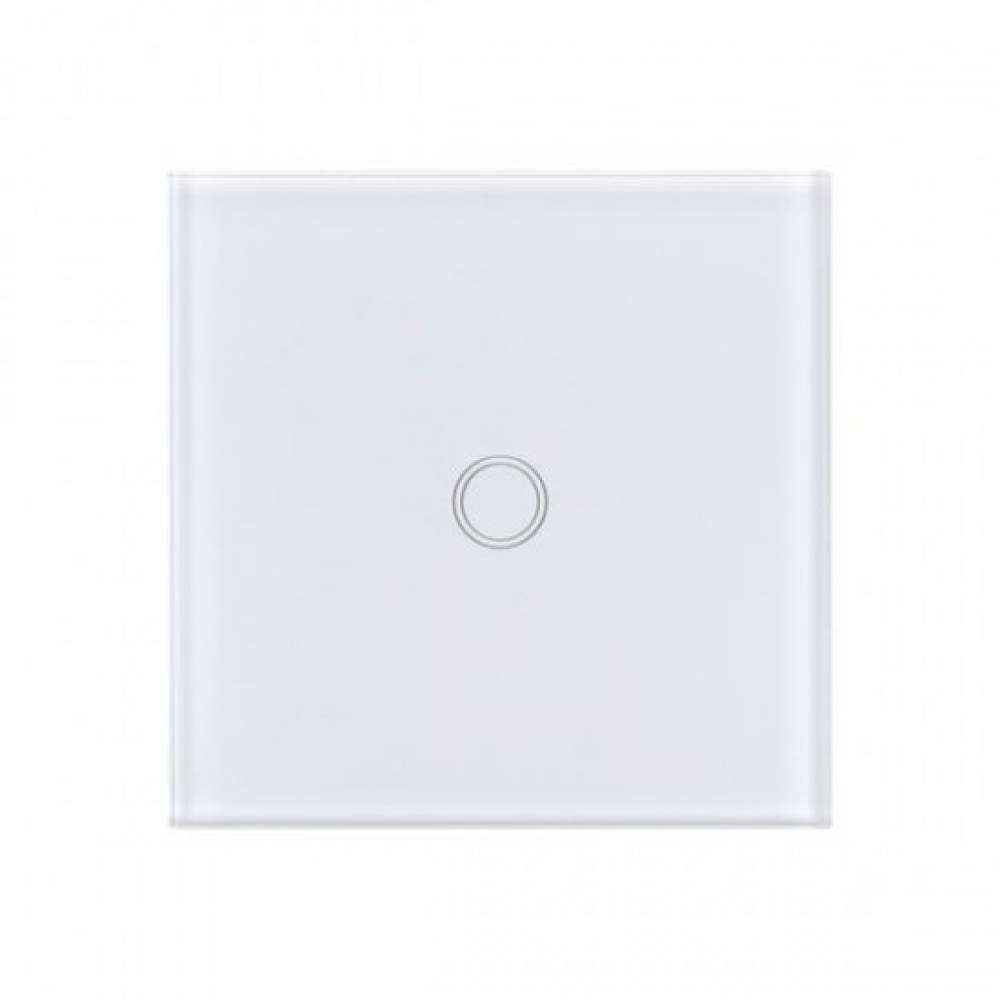 Intrerupator touch alb simplu din sticla cu telecomanda RF Intrerupator touch alb simplu din sticla cu telecomanda RF