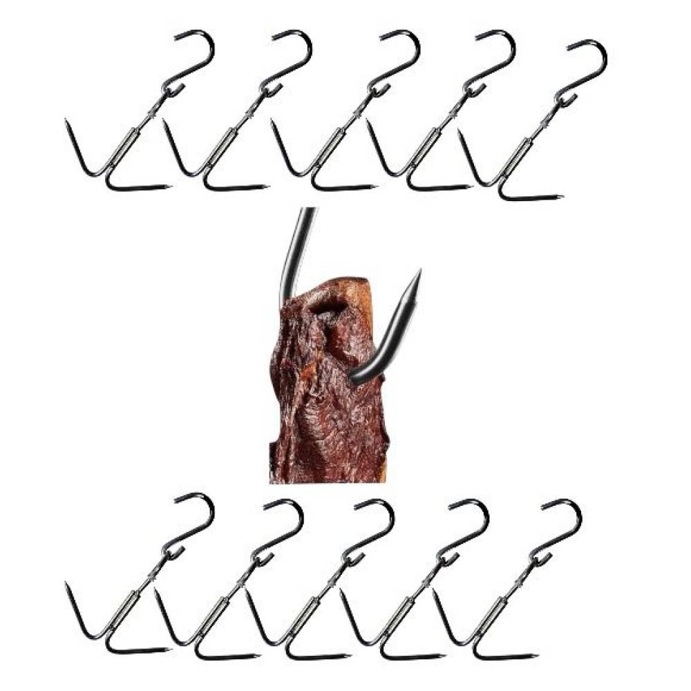 Carlig macelarie dublu de agatat carne din otel 21 cm, 10buc/set Carlig macelarie dublu de agatat carne din otel 21 cm, 10buc/set