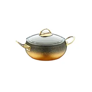 Oala antiaderenta 9.5l grosime 4mm granit Auriu OMS