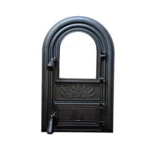 Usa soba, semineu cu geam Vitrum Negru, fonta