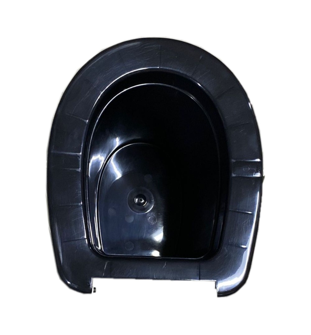 Galeata WC cu capac plastic, neagra, 16 L