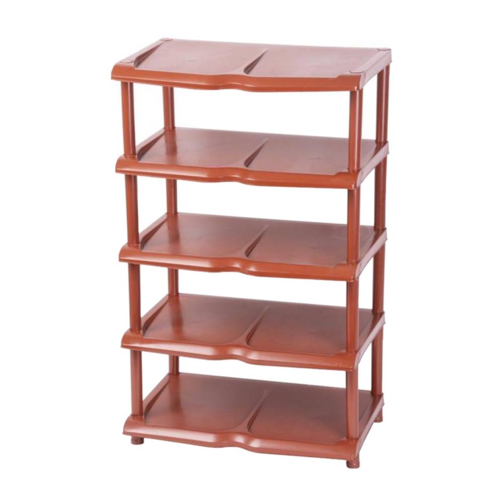 Suport pantofi (raft) 5 etaje, plastic, maro (incaltaminte, papuci) Suport pantofi (raft) 5 etaje, plastic, maro (incaltaminte, papuci)