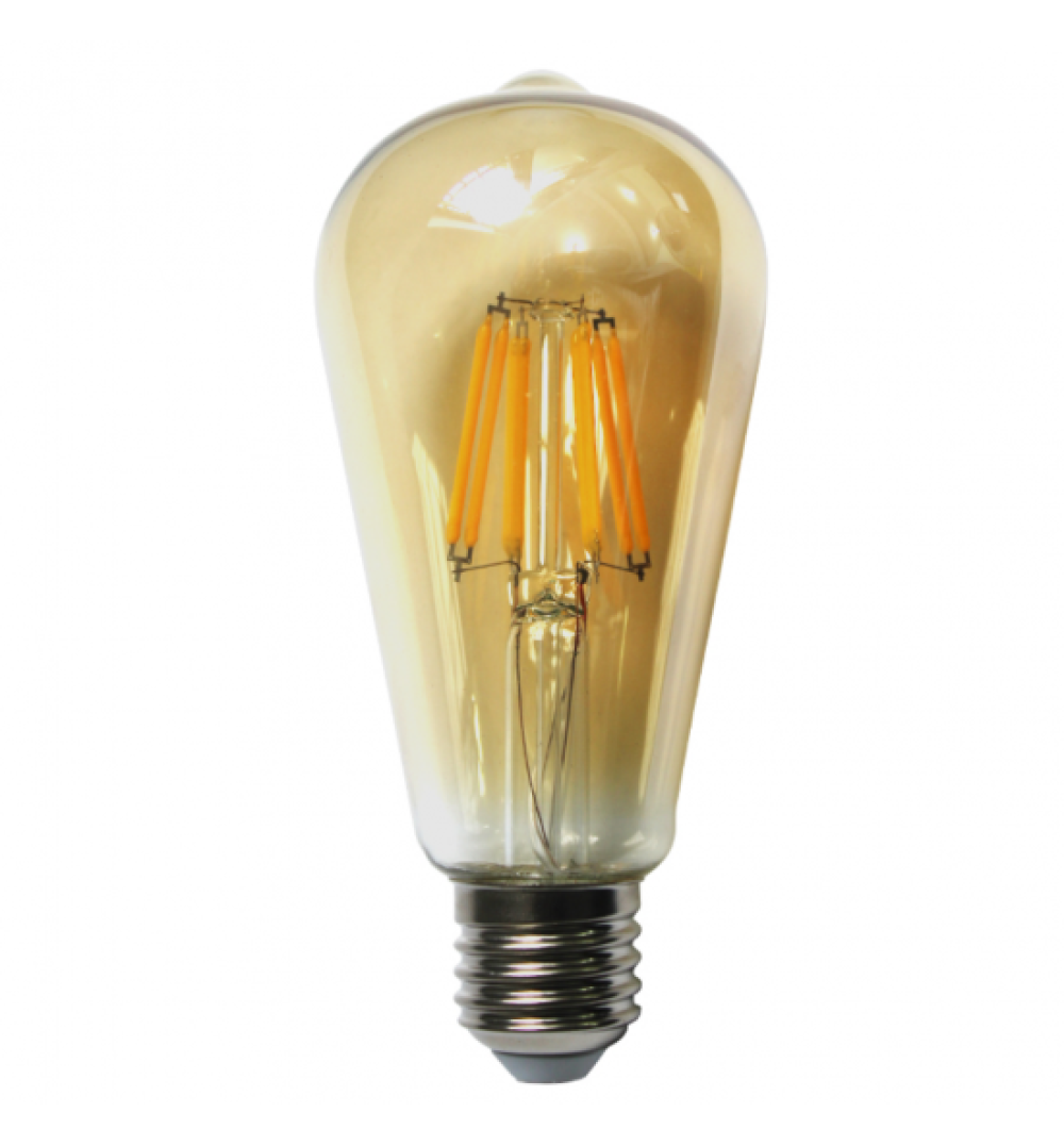 Bec LED Filament Amber E27 lumina calda 4W/480LM/2500K ST58