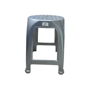 Scaun taburet din plastic, gri