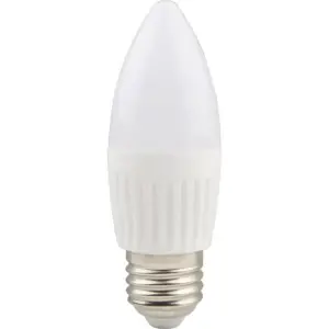 Bec LED lumanare cu baza din ceramica, model C37, 9W=75W, 2700K, lumina calda, dulie E27