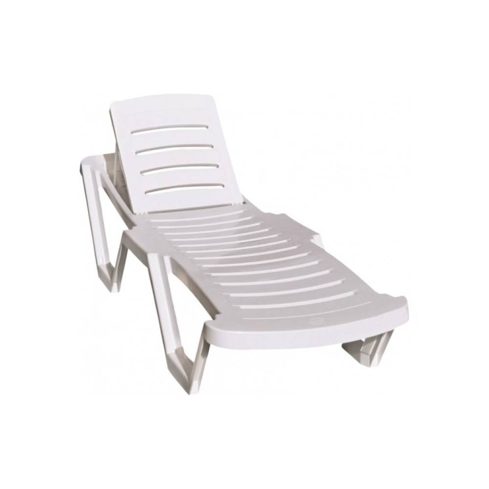 Sezlong plaja plastic, alb Sezlong plaja plastic, alb