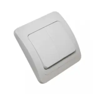 Intrerupator dublu ,Comutator alb - montaj incastrat