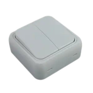 Intrerupator dublu mini / Comutator Mini Alb - montaj aparent