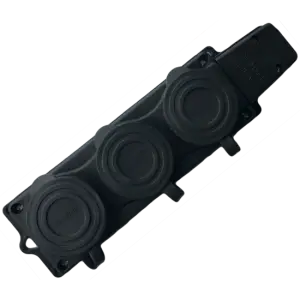 Cap Prelungitor Cauciuc negru 3 prize  Ip44