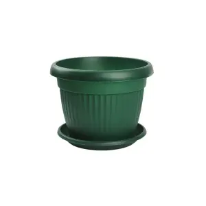 Ghiveci flori mediteran, verde 15 cm