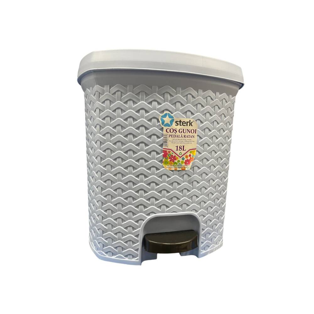 Cos de gunoi cu pedala 18 L, Gri deschis Cos de gunoi cu pedala 18 L, Gri deschis