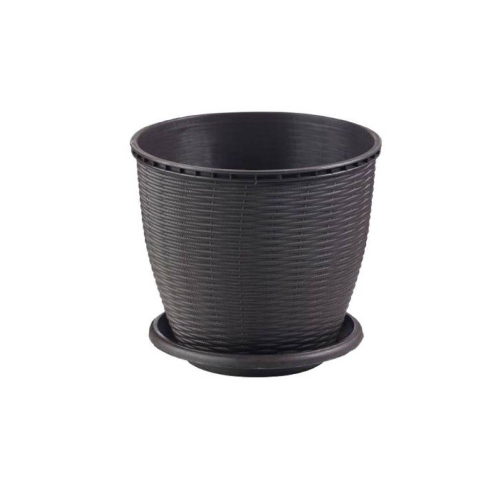 Ghiveci flori tip ratan 2.75 litri, wenghe Ghiveci flori tip ratan 2.75 litri, wenghe