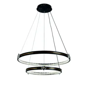 Lustra LED ajustabila, negru cu auriu 85 W