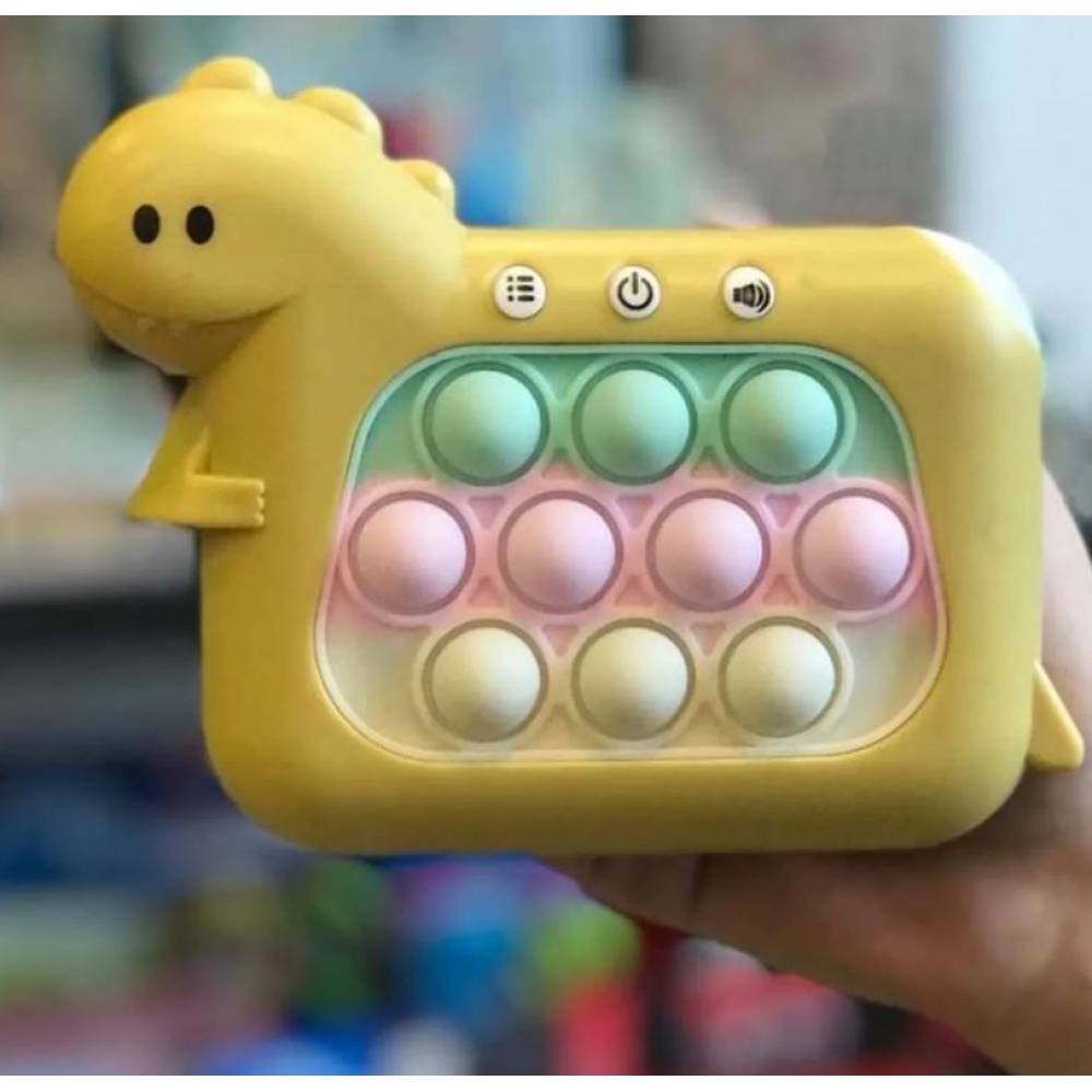 Consola, Joc Interactiv Pop It, Model Dinozaur, Galben Consola, Joc Interactiv Pop It, Model Dinozaur, Galben