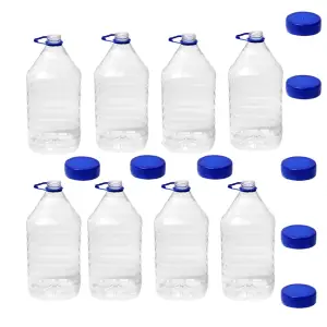 Bidon plastic 10 litri (transparent) cu capac, 8 buc