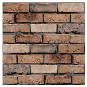 Tapet 3D autoadeziv, model caramida de exterior, piatra maro, 35x38cm, 10buc/set