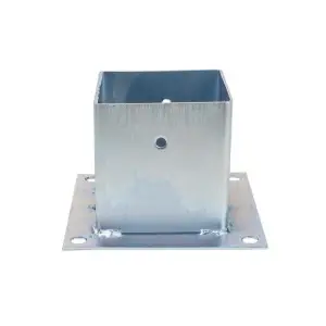 Suport stalp lemn 12 x 12 cm, metalic (patrat)