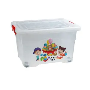 Cutie depozitare plastic cu roti 35 litri