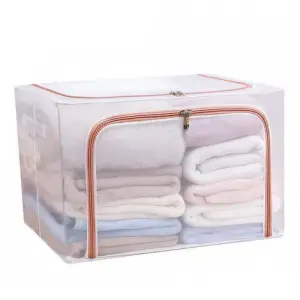 Cutie depozitare 66 litri cu fermoar, transparenta (pliabila)