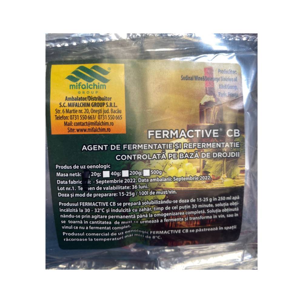 Fermactive CB Drojdie pentru fermentarea vinului / mustului 20 g Fermactive CB Drojdie pentru fermentarea vinului / mustului 20 g