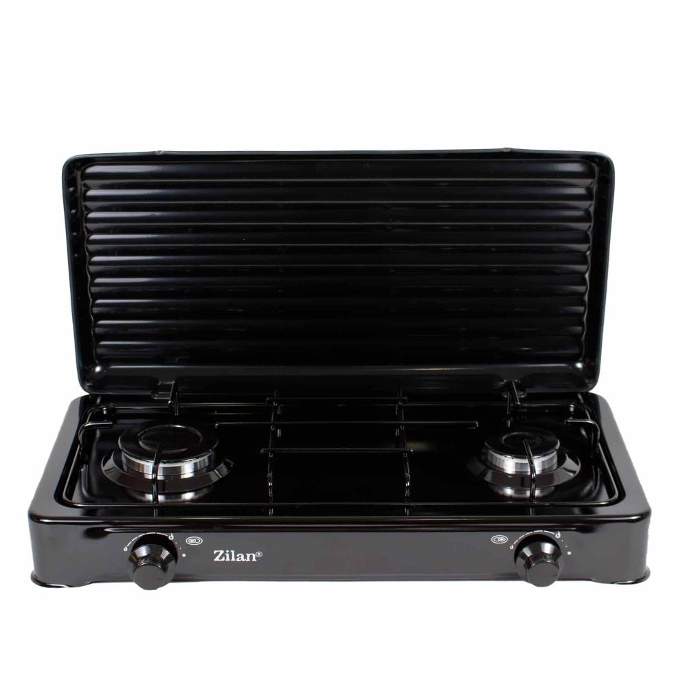 Aragaz cu 2 ochiuri, Negru, Floria si chit racordare pentru Butelie Aragaz cu 2 ochiuri, Negru, Floria si chit racordare pentru Butelie