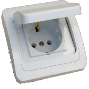 Priza simpla cu capac 1 compartiment, IP22 - montaj incastrat