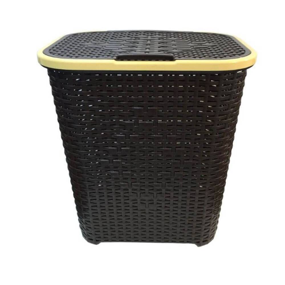 Cos de Rufe STERK, 46x36x51 cm, cu Capac, Rattan Albastru Cos de Rufe STERK, 46x36x51 cm, cu Capac, Rattan Albastru