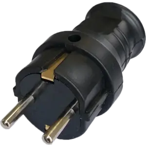 Stecher Cauciuc negru cu priza, Ip20