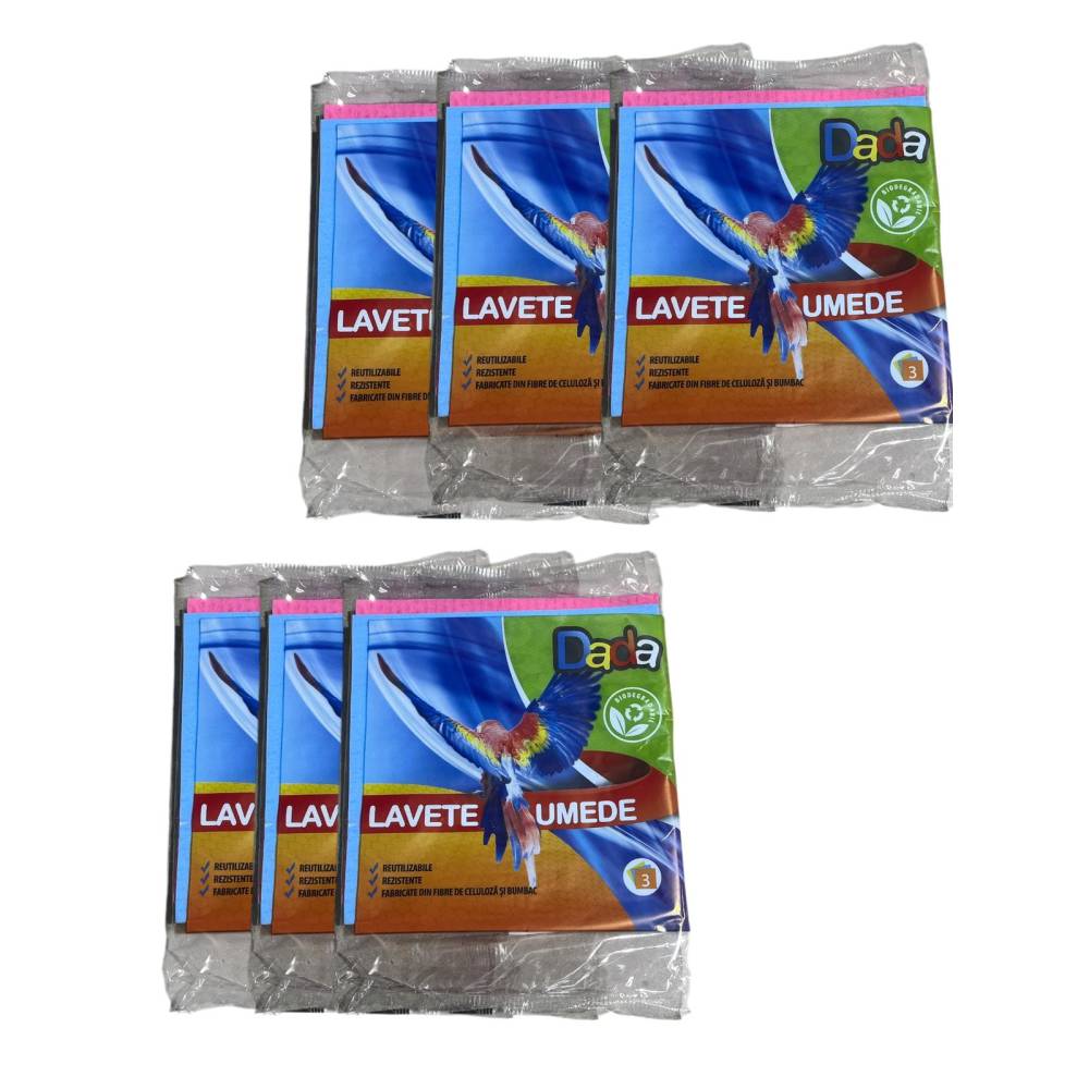 Pachet 6x Lavete umede Dada, 3buc/set Pachet 6x Lavete umede Dada, 3buc/set