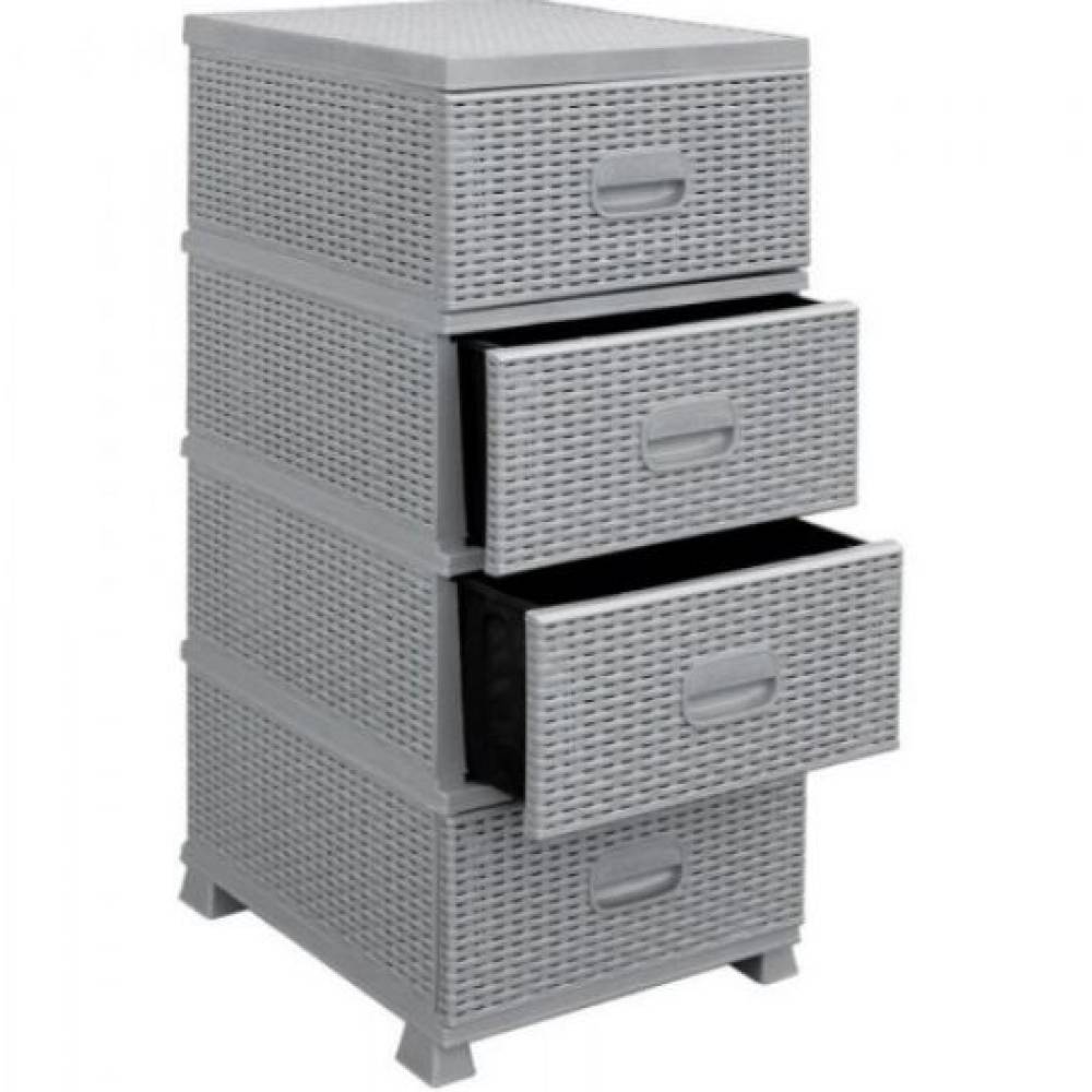 Pachet dulap baie (depozitare) 4 sertare, plastic tip ratan gri + 3 Servetele bicarbonat si otet Pachet dulap baie (depozitare) 4 sertare, plastic tip ratan gri + 3 Servetele bicarbonat si otet