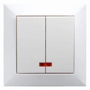 Intrerupator Dublu Alb cu Led Spin Top